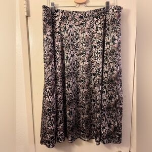 Torrid Satin Printed Midi Skirt Size 1